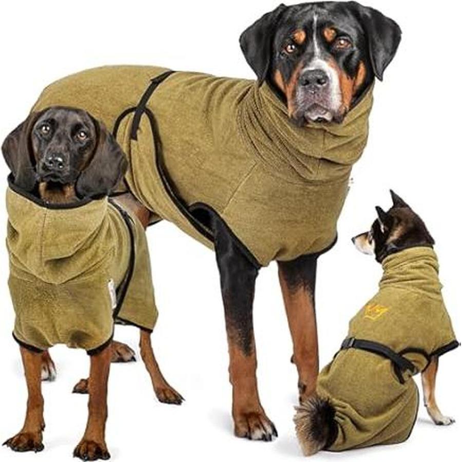 TRIXIE Peignoir de bain pour chien Tissu éponge Gris Taille M 50cm