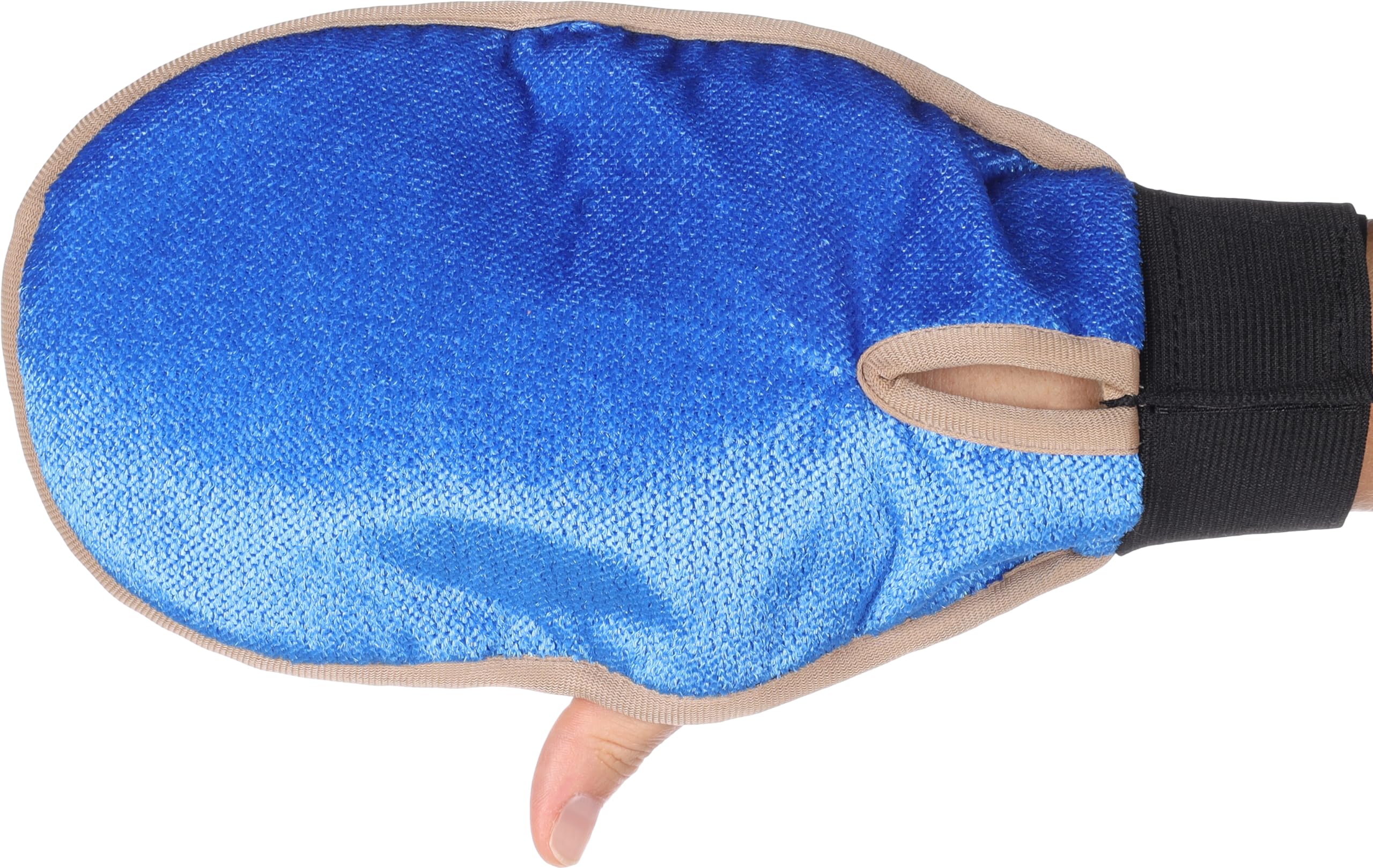 FLAMINGO Gant de Brossage Rongeur Hatna/Mandy Taupe/Bleu 25x18cm