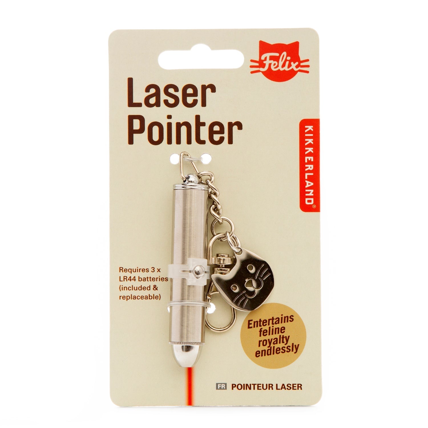 KIKKERLAND Kiko Rechargeable Pounce&Play Laser pour Chats 3 Modes 5 Formes Rechargeable