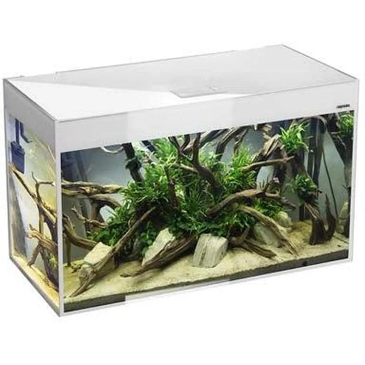 AQUAEL Glossy 120 Blanc 2.0 LED – Aquarium Design 260 L 120x40x63 cm éclairage 3x17W