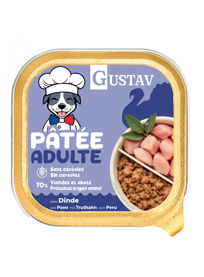 GUSTAV Pâtée Chien Adulte Dinde 150g