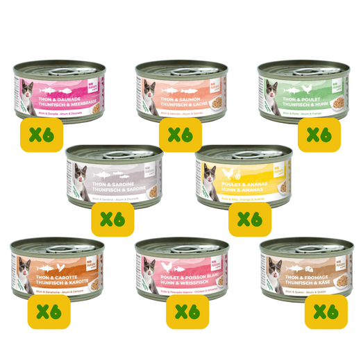 Malin Bundle Bubi Nature X48 – Pack 48 Boîtes Pâtées Chat Assorties Sans Céréales