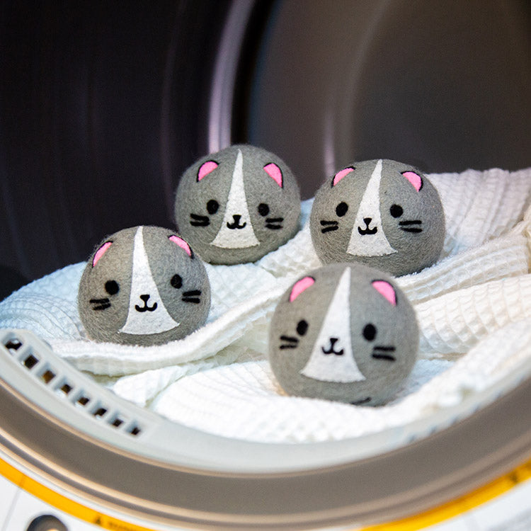 KIKKERLAND Cat Dryer Buddies Boules de Lessive en Laine pour Sèche-Linge Chat Lot de 4