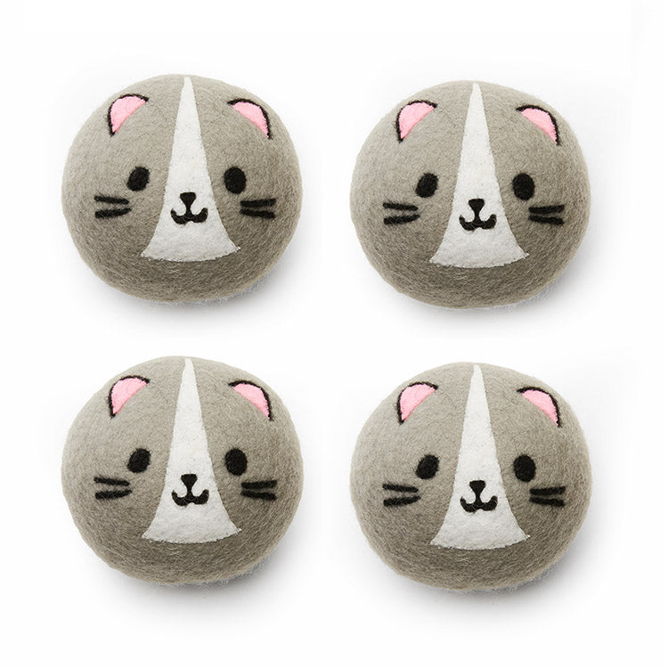 KIKKERLAND Cat Dryer Buddies Boules de Lessive en Laine pour Sèche-Linge Chat Lot de 4