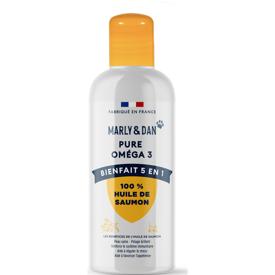 MARLY ET DAN Huile de Saumon pour Chien et Chat 100ml