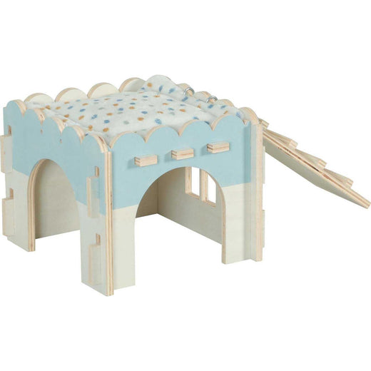 ZOLUX Maison en bois Cosy+ L pour octodon et cochon d'Inde Bleu 21x41x16 cm