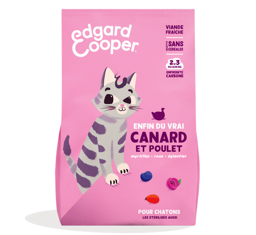 EDGARD & COOPER Croquettes Sans Céréales Chaton Canard & Poulet Frais 2 kg