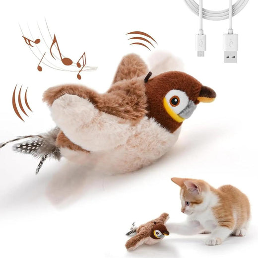 Oiseau en peluche interactif avec battement des ailes 24cm