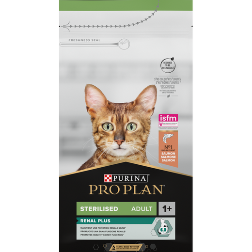 PRO PLAN Sterilised Adult 1+ Renal Plus riche en saumon de haute qualité