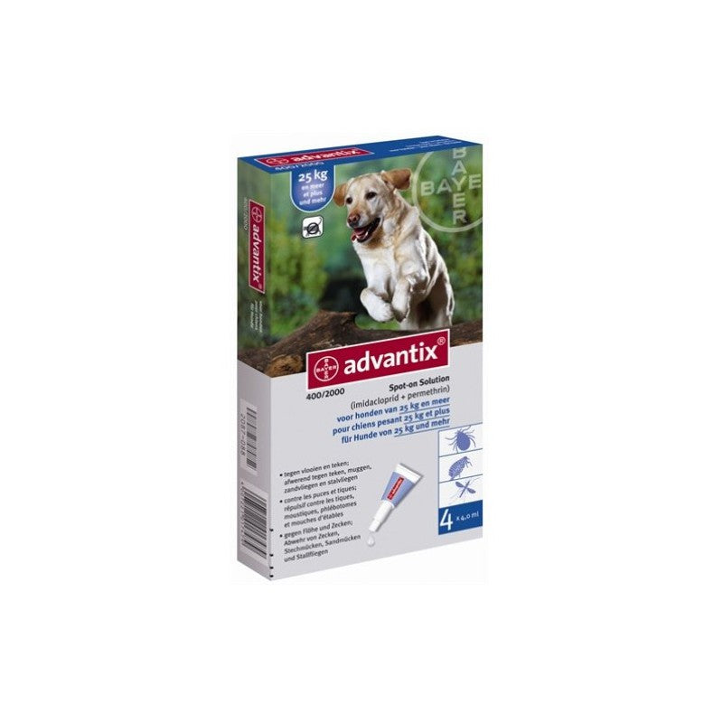 ELANCO Advantix Pipettes Antiparasitaires Grand Chien 25-40kg 6x4ml