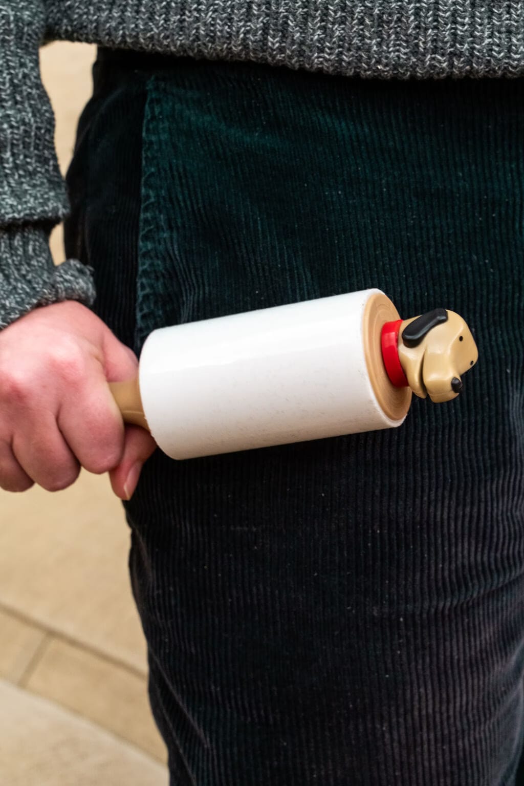 KIKKERLAND Kobe Lint Roller Rouleau Anti-Peluches Réutilisable Forme Chien