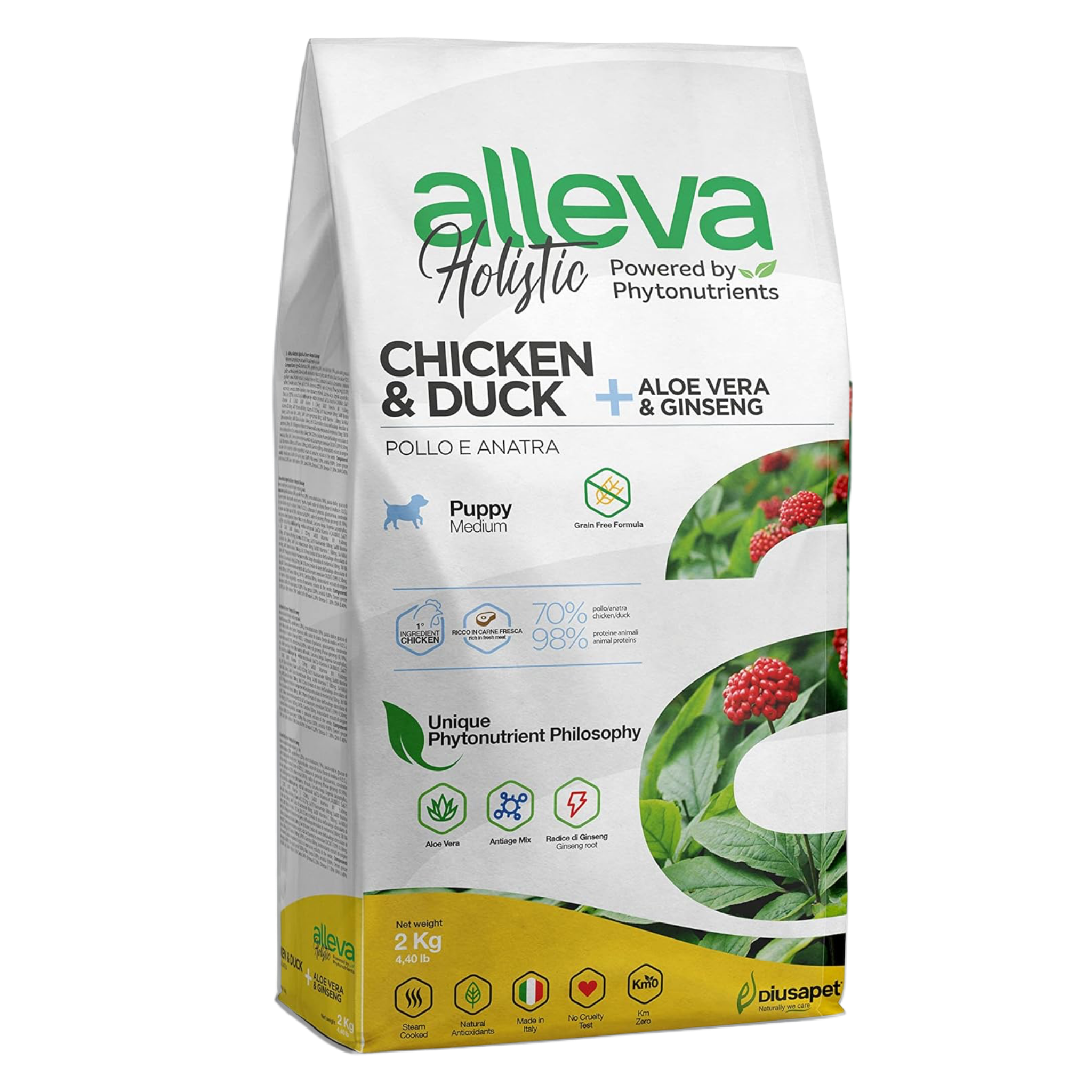 Alleva Holistic poulet canard chiot maxi 12KG