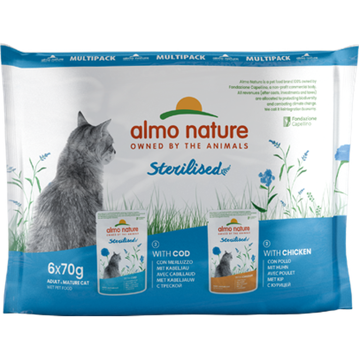 Pâtée Chat ALMO Nature Holistic Sterilised Cabillaud & Poulet