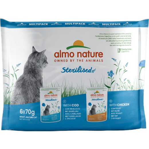 Pâtée Chat ALMO Nature Holistic Sterilised Cabillaud & Poulet