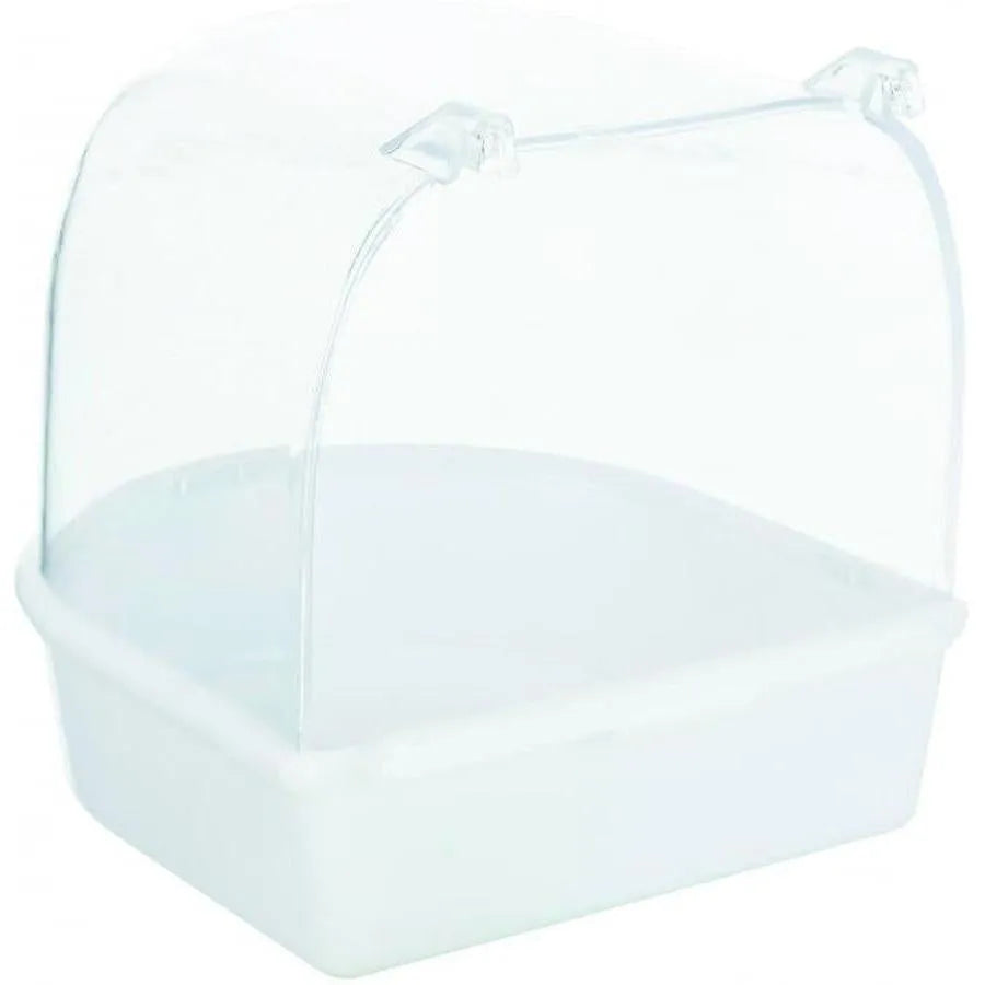 TRIXIE Baignoire semi-circulaire pour oiseaux Plastique transparent 14 x 14 x 15 cm
