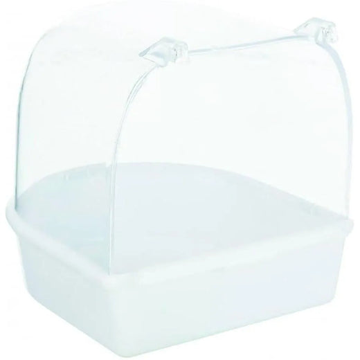 TRIXIE Baignoire semi-circulaire pour oiseaux Plastique transparent 14 x 14 x 15 cm