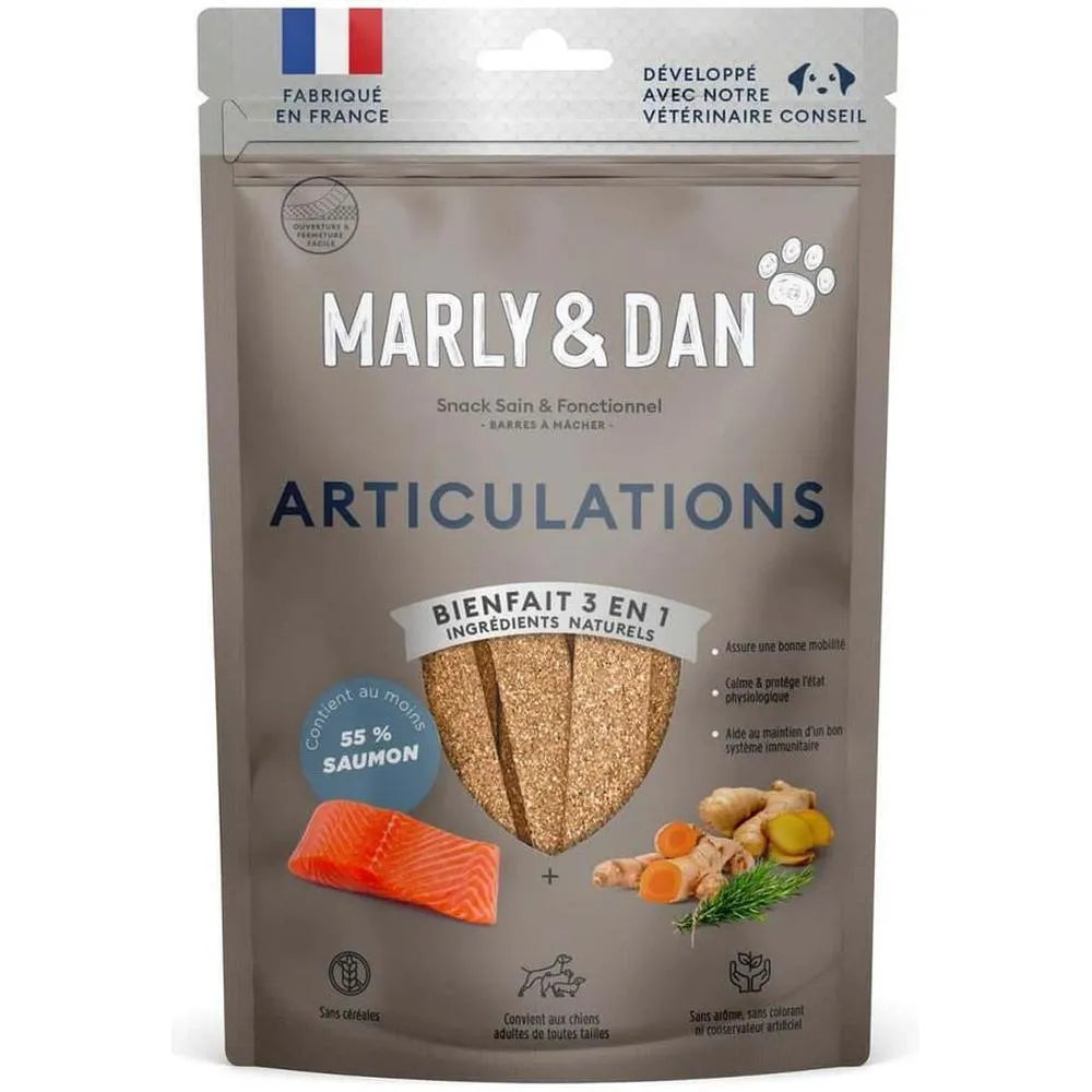 MARLY ET DAN Barres à mâcher Articulations Chien Saumon 80g