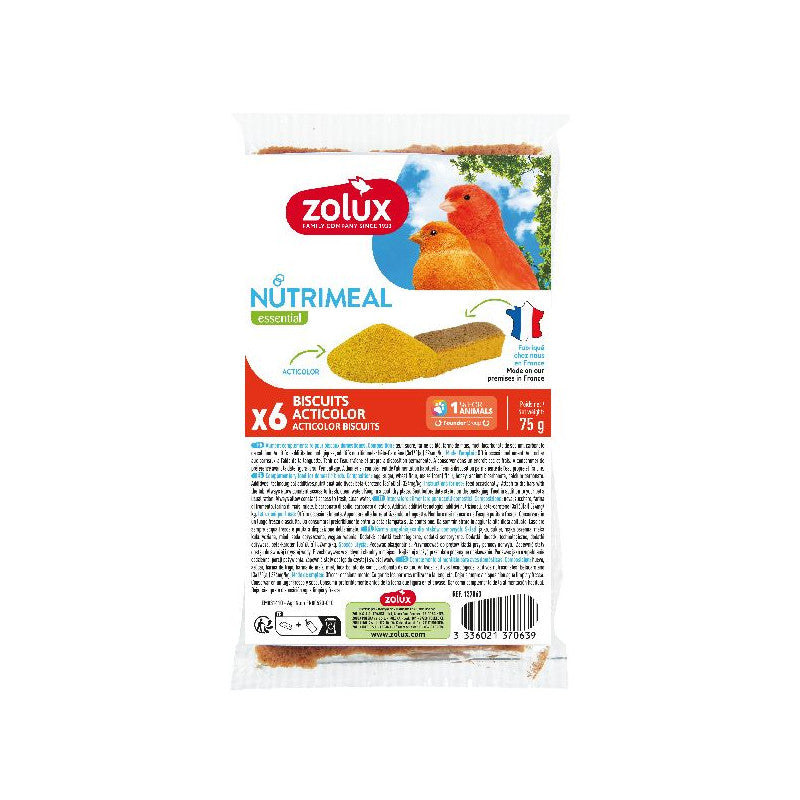 ZOLUX Biscuit Nutrimeal Oiseau Pomme Banane x6
