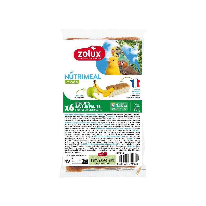 ZOLUX Biscuit Nutrimeal Oiseau Pomme Banane x6