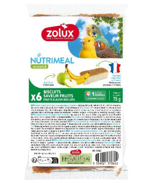 ZOLUX Biscuit Nutrimeal Oiseau Pomme Banane x6