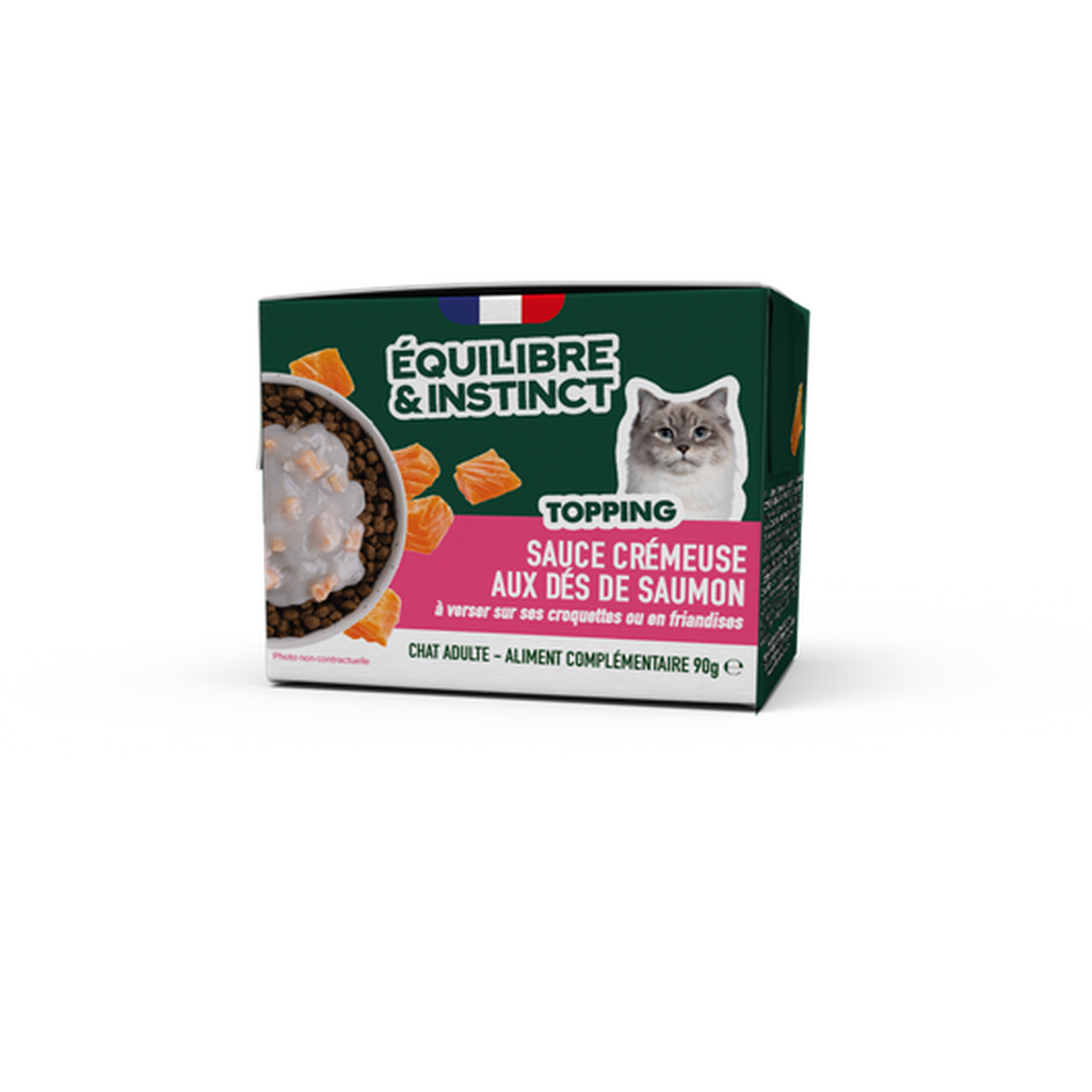 EQUILIBRE & INSTINCT Sauce crémeuse au dés de saumon Chat Adulte 90g