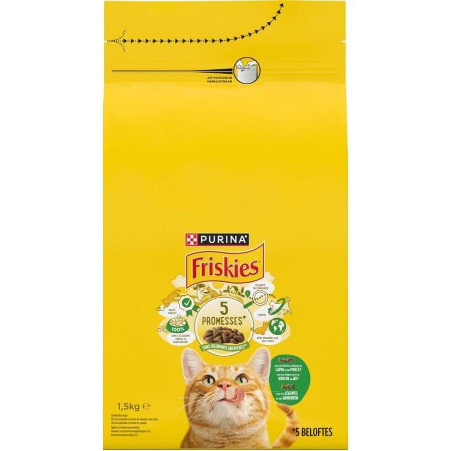 PURINA ONE Chat Adulte Lapin, Poulet & Légumes 1,5 kg – Croquettes