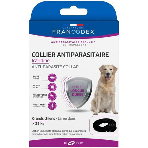 Collier Icaridine Noir pour grand chien 75 cm