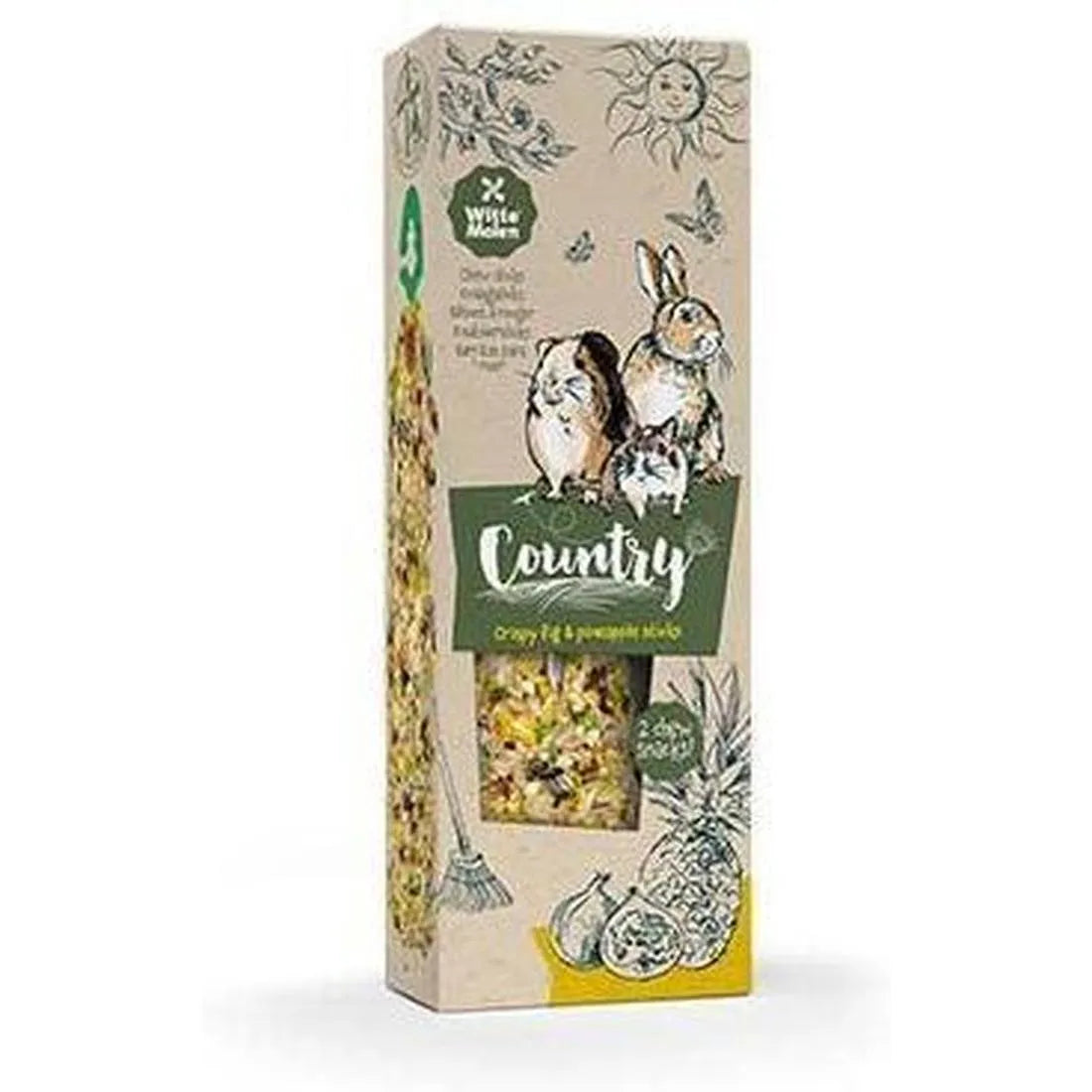COUNTRY Bâtons à Ronger Figue & Ananas – Friandise rongeur (lot de 2)