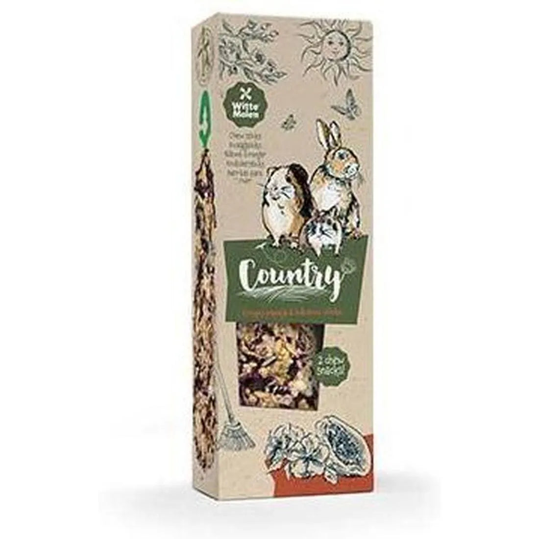 COUNTRY Bâtons à Ronger Papaye & Hibiscus – Friandise rongeur (lot de 2)