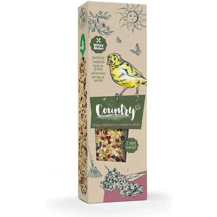 WITTE MOLEN Country Sticks Canari Sureau & Canneberge 2 Sticks 60g