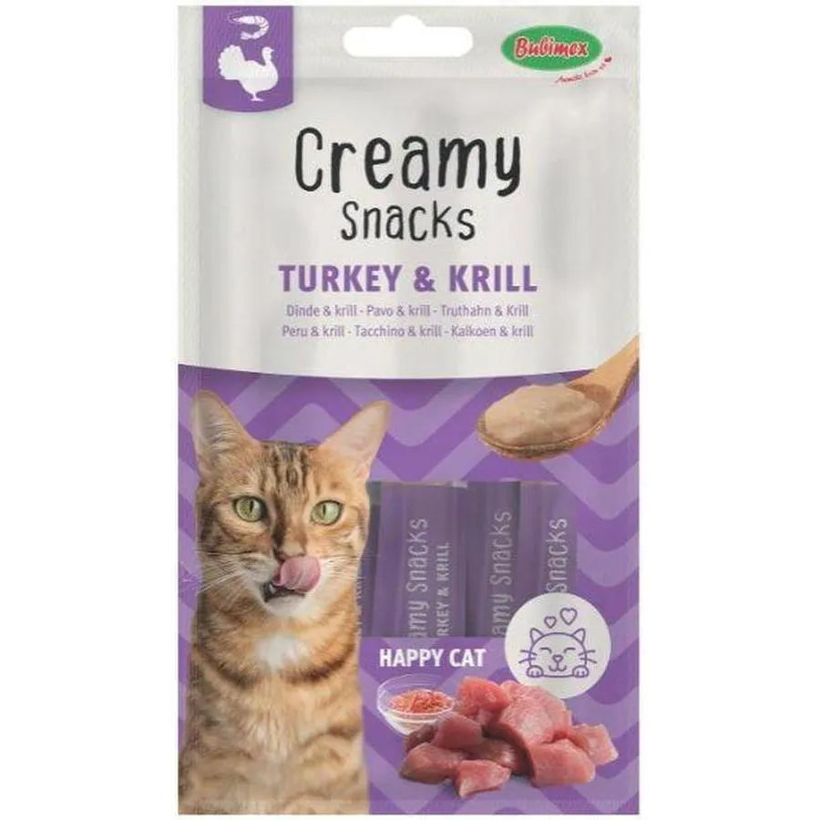 BUBI NATURE Creamy Snacks Chat Dinde & Krill – Sticks crémeux à lécher