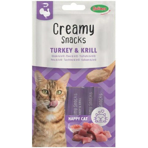 BUBI NATURE Creamy Snacks Chat Dinde & Krill – Sticks crémeux à lécher