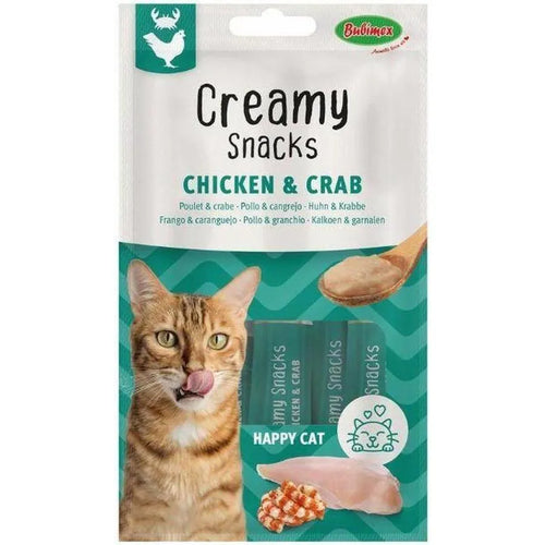 BUBI NATURE Creamy Snacks Chat Poulet & Crabe – Sticks crémeux à lécher