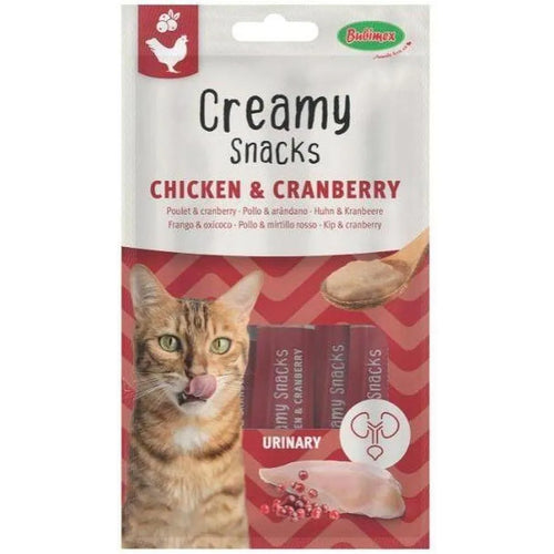 BUBI NATURE Creamy Snacks Chat Poulet & Cranberry – Sticks crémeux