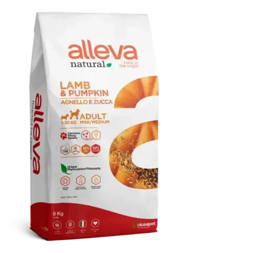 ALLEVA Natural Agneau & Potiron Chien Adulte Mini/Medium 5kg