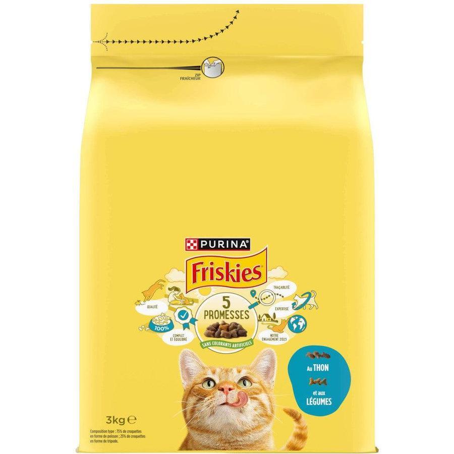 PURINA Friskies Adulte Thon & Légumes 3 kg – Croquettes Chat au Bon Goût de Poisson