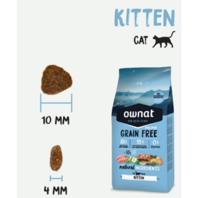 OWNAT Prime Kitten Grain Free Croquettes pour Chaton