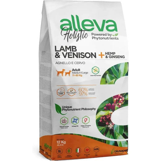 ALLEVA Holistic Chien Adulte Agneau & Cerf – Croquettes Premium Hypoallergéniques