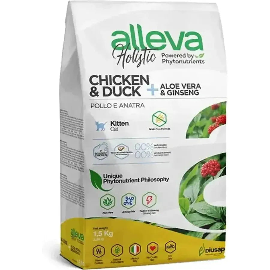 ALLEVA Holistic Chaton Poulet & Canard – Croquettes Premium Chat Junior Sans Blé