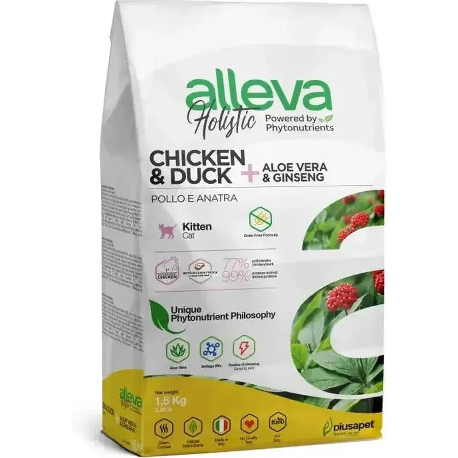 ALLEVA Holistic Chat Adulte Poulet & Canard – Croquettes Premium Sans Blé