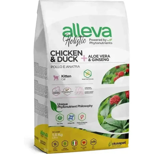 ALLEVA Holistic Chat Adulte Poulet & Canard – Croquettes Premium Sans Blé