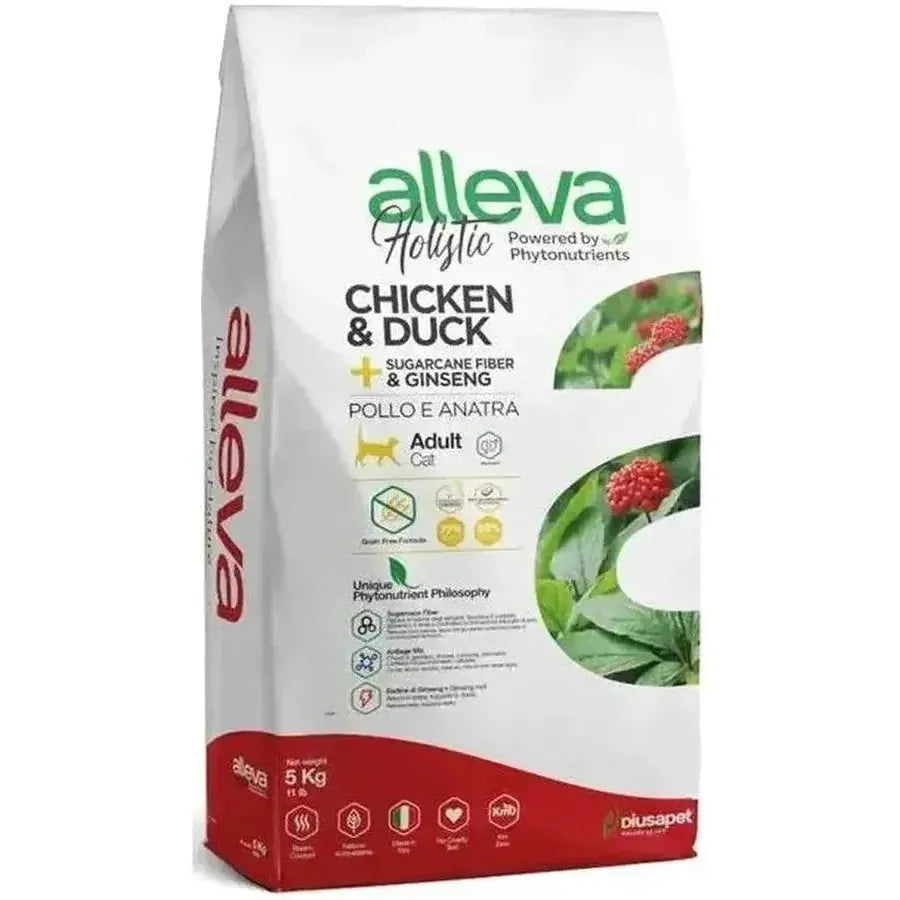 ALLEVA Holistic Chat Adulte Poulet & Canard – Croquettes Premium Sans Blé