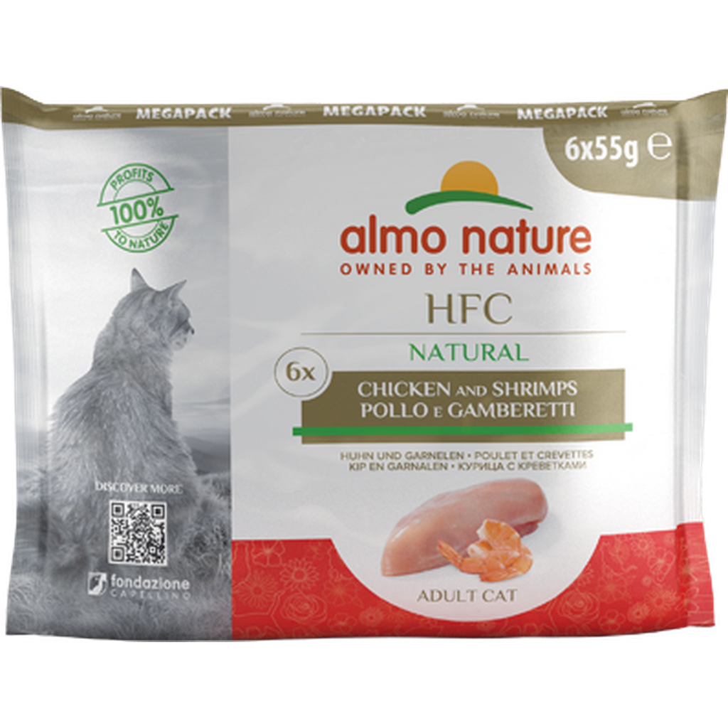 ALMO NATURE HFC Megapack Poulet et Crevettes 6x55g