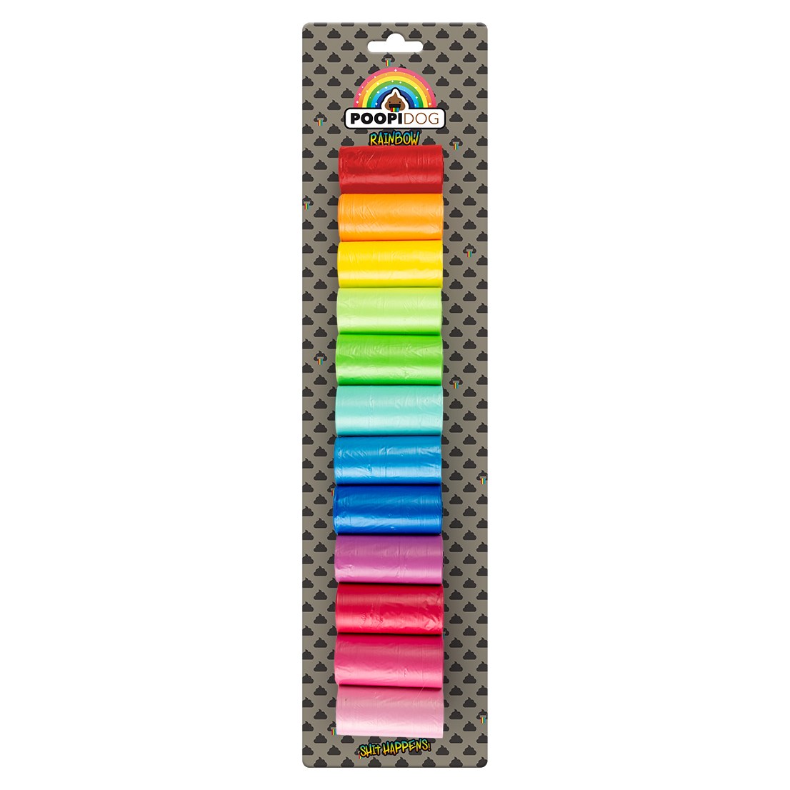 DUVO+ Poopidog Rainbow Sacs Ramasse-Crottes pour Chien 12 Rouleaux de 20 Sacs