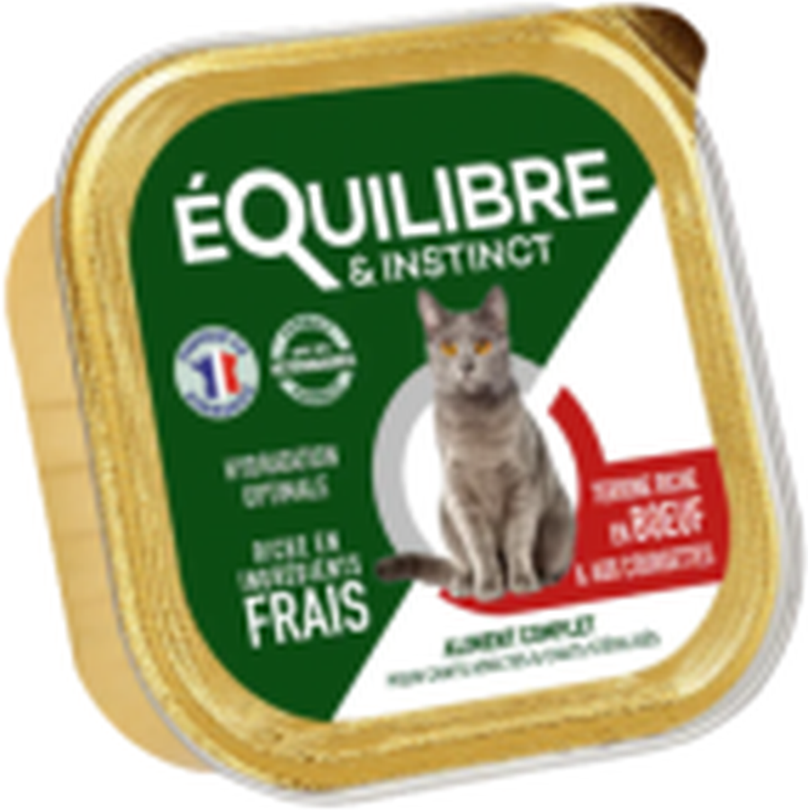 EQUILIBRE & INSTINCT Terrine pour chat adulte poulet légumes BIO 85g