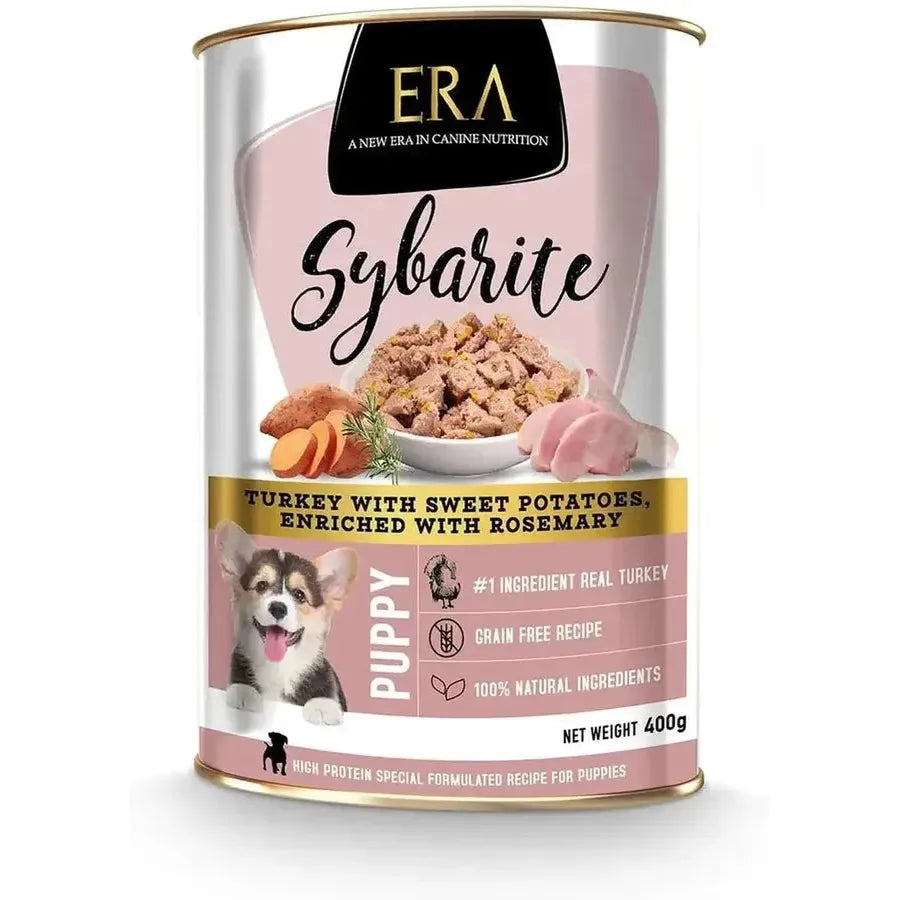 Era Sybarite chiot - Dinde À La Pomme De Terre Douce, Enrichie Au Romarin 400 G.