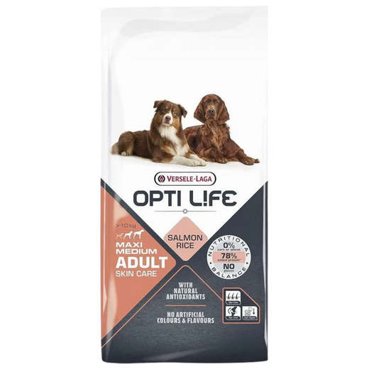 OptiLife saumon peau et poil medium/maxi 12KG