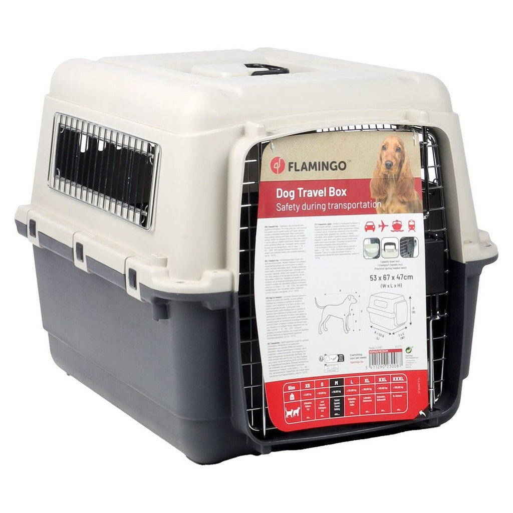 FLAMINGO Caisse de Transport Nomad M pour Chien 53x67x47cm Gris Foncé