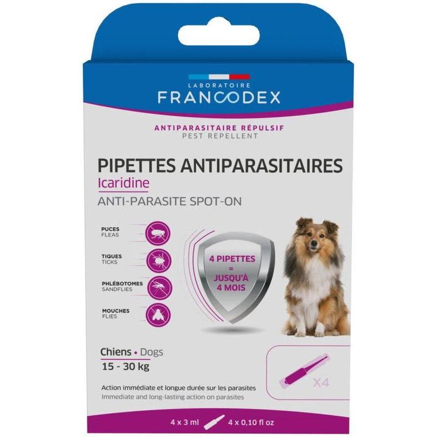 Pipettes Icaridine Chien 15-30kg 3ml x4
