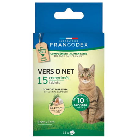 FRANCODEX Vers O Net 15 Comprimés pour Chat et chatton